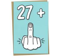 Carte d'anniversaire 28 ans, 27 + 1, Carte d'anniversaire drôle pour femme ou homme de 28 ans,