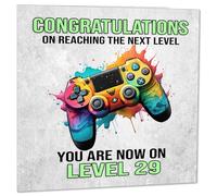 Carte d'anniversaire 29 ans pour garçon - 145 x 145 mm