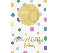 Carte d'anniversaire 30 ans Pastel - Pois - 11,6 x 16,6 cm