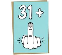 Carte d'anniversaire 32 ans, 31 + 1, Carte d'anniversaire drôle pour femme ou homme de 32 ans, A5