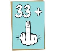 Carte d'anniversaire 34 ans, 33 + 1, Carte d'anniversaire drôle pour femme ou homme de 34 ans, A5