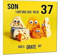 Carte d'anniversaire 37 ans pour fils - Carte d'anniversaire amusante pour fils au fromage pour 37 ans, trente septième