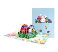 Carte d'anniversaire 3D - 21,6 x 16,0 cm, œuf de vacances, lapin en papier, carte de vœux de Pâques sincère, artisanat créatif | pour amis, famille, épouse, mari, petite amie accessoire