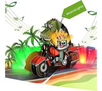 Carte d'anniversaire 3D amusante avec musique pour garçon - Motif crocodile - Avec lumière et bougie soufflable - Cadeau d'anniversaire pour garçons, hommes, enfants, filles