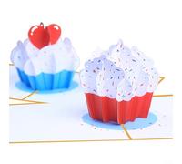 Carte d'anniversaire 3D amusante et attrayante, idéale pour garçons et filles avec enveloppe d'accompagnement (rouge + bleu)