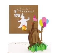 Carte d'anniversaire 3D « Birthday Bear » - Carte pop-up amusante avec enveloppe - Carte de vœux et carte d'invitation pour anniversaire - Cadeau et invitation pour garçons et filles