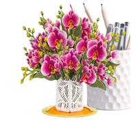 Carte d'anniversaire 3D, bouquet de papier réutilisable, 24 cm, cartes de vœux pop-up, carte de message sincère, artisanat en papier écologique, pour enseignants et amis