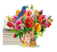 Carte d'anniversaire 3D, bouquet de papier réutilisable, 24 cm, cartes de vœux pop-up, carte de message sincère, artisanat en papier écologique, pour enseignants et amis