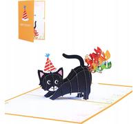 Carte d'anniversaire 3D Chaton CONFETTI Coloré UNIQUE FUN pour Anniversaire