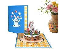 Carte d'anniversaire 3D en papier 3D avec œuf et lapin du printemps, carte de vœux sincère pour Pâques, pour famille, épouse, mari, petite amie, mère, père, enseignants, amis