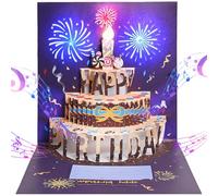 Carte d'Anniversaire 3D Musicale et Lumineuse Pop-Up, Cadeau Original pour Femme, Fille, Ami, Homme et Collègues - Carte de Vœux Animée et Surprise