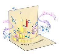 Carte d'anniversaire 3D pop-up avec lumière et musique - Cartes de vœux d'anniversaire - Carte d'anniversaire - Carte d'anniversaire 3D - Carte pop-up pour famille, amoureux, sœur, amis