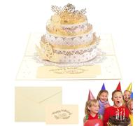 Carte d'anniversaire 3D pop-up | Carte de vœux pop-up à trois couches de 56 g | Papeterie à collectionner estampillée pour femme, mère, père