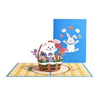 Carte d'anniversaire 3D - Œuf de printemps et lapin - Carte de vœux de Pâques sincère | pour amis, , épouse, mari, petite amie, mère, père, enseignants