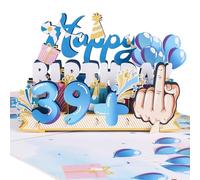 Carte d'anniversaire 40 ans, Carte Cadeau Pop-up, Carte Cadeau d'anniversaire 3D avec Enveloppe, Carte d'anniversaire Amusante, 39 + 1, Adaptée aux Femmes et aux Hommes