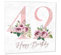 Carte d'anniversaire 42e anniversaire pour femme - Carte d'anniversaire florale pour femme de 42 ans, quarante deux ans, quarante secondes pour femme, maman, sœur, tante, nièce, fille