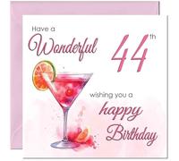 Carte d'anniversaire 44 ans pour femme - Cartes d'anniversaire élégantes pour femme de 44 ans, quarante quatrième fille, amie, nièce, petite-fille, épouse, petite amie, fille, maman, tante pour elle