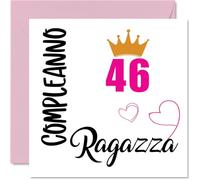 Carte d'anniversaire 46e pour femme - Anniversaire fille - Cartes de joyeux anniversaire pour femme de 46 ans, fille, sœur, tante, 145 mm, quarante-sixième anniversaire