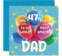 Carte d'anniversaire 47 ans pour papa - World's Most Amazing Dad - Carte d'anniversaire pour papa de la part de son fils fille 145mm 47 ans 47 ans 47 ans cartes de vœux pour papa père