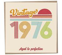Carte d'anniversaire 47 ans - Vintage 1976 Aged to Perfection, carte de vœux amusante pour homme et femme, carte d'anniversaire pour homme, carte d'anniversaire pour sœur, carte pour papa