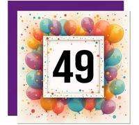 Carte d'anniversaire 49 ans pour homme et femme - Tout âge - Carte d'anniversaire ballon pour femme, amie, sœur, maman, tante, fille, quarante neuvième nièce, cousine