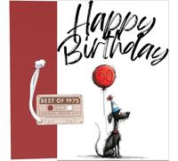 Carte d'anniversaire 50 ans - avec porte-clés cassette Best of 1975