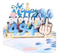 Carte d'anniversaire 50 ans, Carte Cadeau Pop-up, Carte Cadeau d'anniversaire 3D avec Enveloppe, Carte d'anniversaire Amusante, 49 + 1, Adaptée aux Femmes et aux Hommes