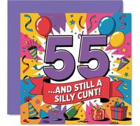 Carte d'anniversaire 55 ans - Still Got It at 55 - Graphiques audacieux et ludiques avec une punchline effrontée - Garantie de faire rire la pièce - Carré de 145 mm, enveloppe incluse