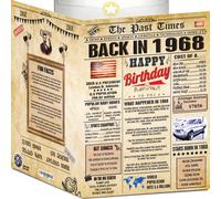 Carte d'anniversaire 56 ans pour femme et homme - Journal de 1968 - Carte Joyeux anniversaire 56 ans - Cadeau d'anniversaire 56 ans pour elle et lui -