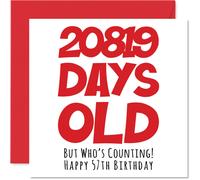 Carte d'anniversaire 57e pour homme, femme, lui, elle 20819 jours Carte drle de cinquante-sept cinquante-septime joyeux anniversaire pour f