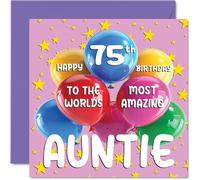 Carte d'anniversaire 58 ans pour tante - World's Most Amazing Auntie - Carte d'anniversaire pour tante de la part d'un neveu et d'une nièce, 145 mm x 145 mm, 58 ans, 58 ans, cartes de vœux pour tante