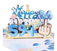 Carte d'anniversaire 60 ans, Carte Cadeau Pop-up, Carte Cadeau d'anniversaire 3D avec Enveloppe, Carte d'anniversaire Amusante, 59 + 1, Adaptée aux Femmes et aux Hommes