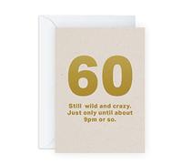 Carte d'anniversaire 60 ans pour femme - Cartes anniversaire amusantes pour homme - 60 ans - Pour maman, papa, grand-père - Livré avec des autocollants - Uni par Central 23