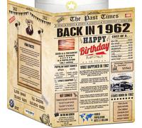 Carte d'anniversaire 62 ans pour femme et homme - Journal de 1962 - Carte Joyeux anniversaire 62 ans - Cadeau d'anniversaire 62 ans pour elle et