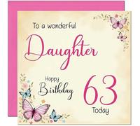 Carte d'anniversaire 63 ans pour fille - Belle carte d'anniversaire pour fille de 63 ans, soixante-trois, soixante-troisième