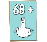 Carte d'anniversaire 69 ans, 68 + 1, Carte d'anniversaire drôle pour femme ou homme de 69 ans, A5
