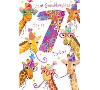 Carte d'anniversaire 7 ans pour petite-fille Motif girafes 22,9 x 15,2 cm, Carte Anniversaire Enfant