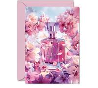 Carte d'anniversaire 70 ans pour femme - Fabuleuse bouteille de parfum floral - Cartes d'anniversaire pour femme de 70 ans, cartes de vœux A5 pour femmes