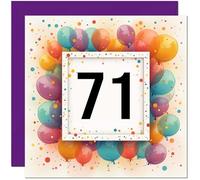 Carte d'anniversaire 71 ans pour homme et femme - Tout âge - Carte d'anniversaire pour femme de 71 ans, grand-mère, tante, amie, sœur, soixante-dix, première nounou