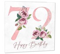 Carte d'anniversaire 72 ans pour femme - Carte d'anniversaire florale pour femme de 72 ans, soixante-dix, soixante-dix, secondes pour grand-mère, maman, tante, sœur, amie