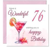 Carte d'anniversaire 76 ans pour femme - Cartes d'anniversaire élégantes pour femme de 76 ans, soixante-dix-sixième grand-mère, grand-mère, maman, sœur, tante, nièce, fille pour sa mère, épouse,