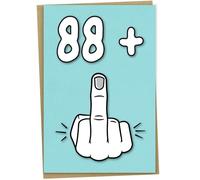 Carte d'anniversaire 89 ans, 88 + 1, Carte d'anniversaire drôle pour femme ou homme de 89 ans,