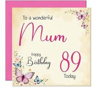 Carte d'anniversaire 89 ans pour maman - Belle carte d'anniversaire pour 89 ans, 89 ans, quatre-vingt-neuvième