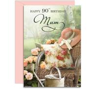 Carte d'anniversaire 90 ans pour maman - Format A5 - 148 mm x 210 mm - Avec enveloppe
