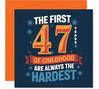 Carte d'anniversaire amusante 47 ans - Still a Big Kid at 47 ans - Typographie audacieuse et ludique avec une blague d'enfance coquine - Garanti de faire sourire - Carré de 145 mm, enveloppe incluse