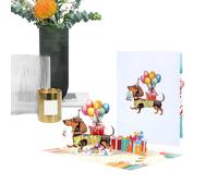 Carte d'anniversaire amusante avec chien - Carte de vœux en papier - Cartes postales créatives décoratives 3D pour adultes, filles, garçons, hommes, femmes, rassemblements, maman