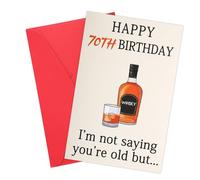 Carte d'Anniversaire Amusante avec du Whisky, Carte d'Anniversaire de 70 Ans Décorations d'Anniversaire Uniques avec du Whisky pour Hommes Femmes Carte d'Anniversaire Cadeau (70e Anniversaire)