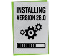 Carte d'anniversaire amusante de 26 ans pour joueur, installation de la version 26.0, carte d'anniversaire pour homme, carte d'anniversaire pour geek, carte d'anniversaire pour lui ou elle