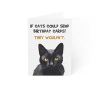 Carte d'anniversaire amusante en forme de chat - If Cats Could Send Birthday Cards, They Wouldn't - 15,2 x 20,3 cm - Fabriquée au Royaume-Uni - Enveloppe blanche - Intérieur vierge - Matériaux