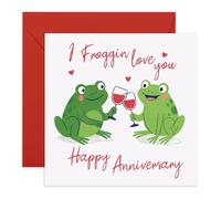 Carte d'anniversaire amusante - « I Froggin Love You » - Motif grenouille mignonne - Carte romantique pour femme, mari, partenaire, petit ami, petite amie, fiancé, femme, homme, lui, elle - Livré avec